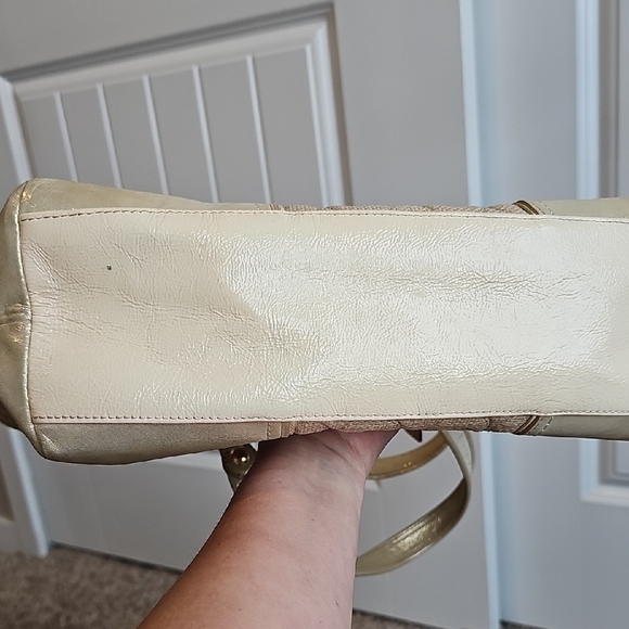 Coach 2010 Poppy Glam Metallic Gold and Tan Tote Bag - Picture 14 of 16